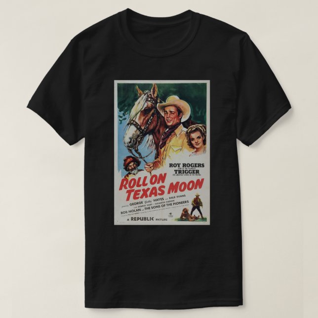 Camiseta Roll On Texas Moon Cowboy Poster (Diseño del anverso)