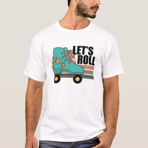 Camiseta Roll Roller Skater Skate Retro