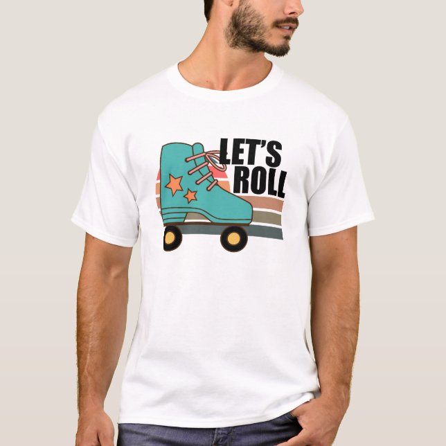 Camiseta Roll Roller Skater Skate Retro (Anverso)