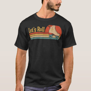 Camiseta Roll Roller Skater Skate Retro Vinta