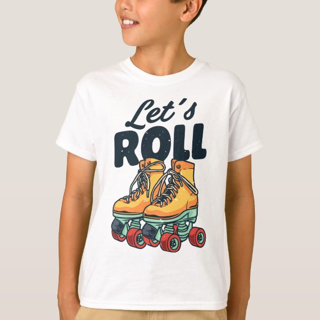 Camiseta Roll Roller Skater Skate Retro Vinta (Anverso)