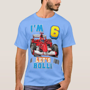 Camiseta Roll Soy el sexto cumpleaños del niño Race Car 6 a