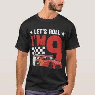 Camiseta Roll Tengo 9 Racer Novena Carreras de Cumpleaños.