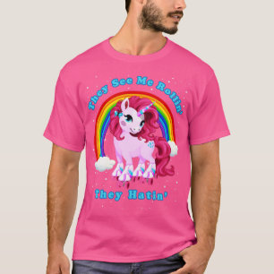 Camiseta Roller Chica de los años 80 me ven rodando Unicorn