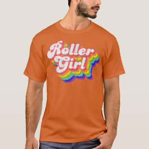 Camiseta Roller Chica Retro Disco Rainbow Roller de 70
