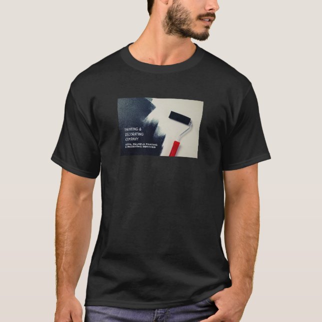 Camiseta Roller de pintura roja, publicidad de pintador y d (Anverso)