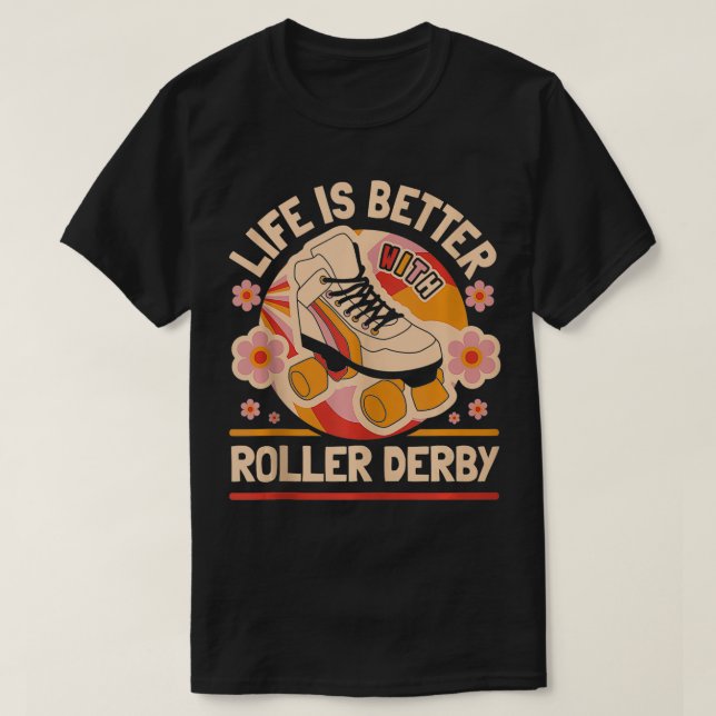 Camiseta Roller Derby Life Es Mejor Con Roller Derby Tank (Diseño del anverso)