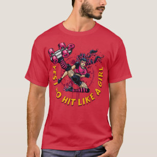 Camiseta Roller Derby para las mujeres Sí, golpeo como una