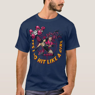 Camiseta Roller Derby para las mujeres Sí, golpeo como una 