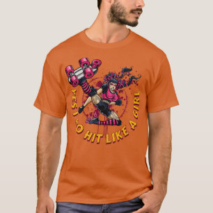 Camiseta Roller Derby para las mujeres Sí, golpeo como una