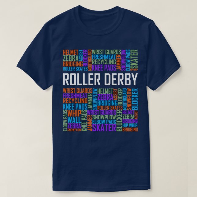 Camiseta Roller Derby Words (Diseño del anverso)
