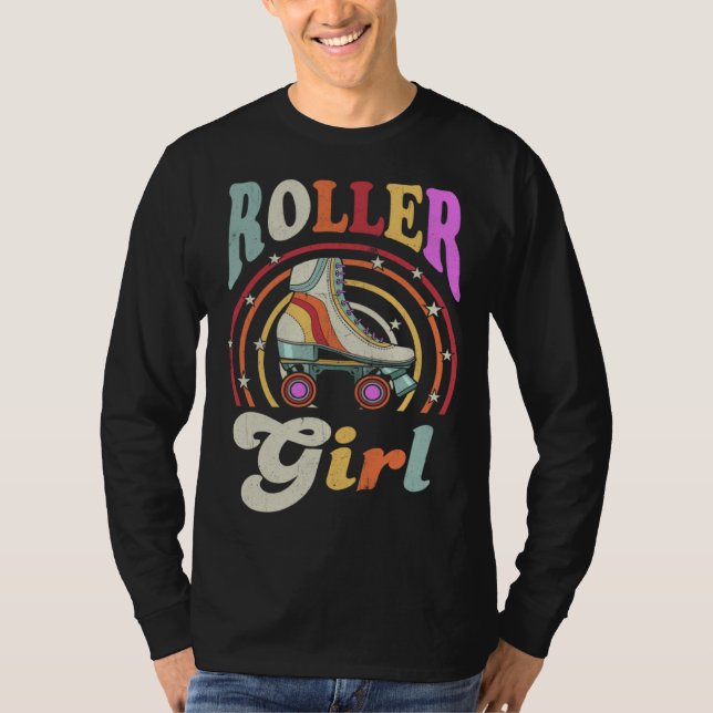 Camiseta Roller Girl Retro Roller Derby Roller Skating Roll (Anverso)