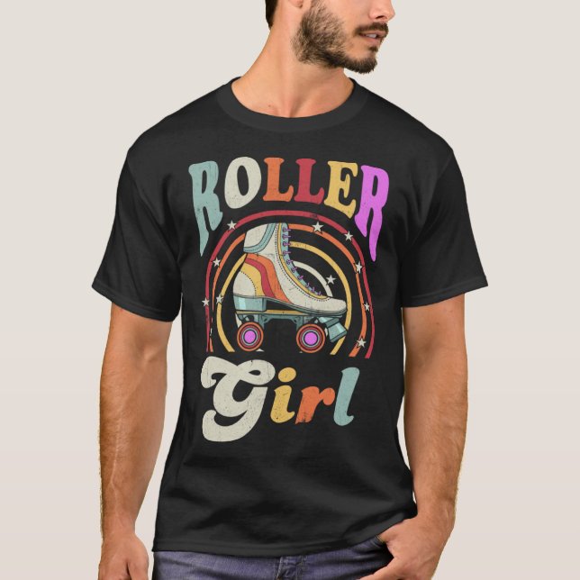 Camiseta Roller Girl Retro Roller Derby Roller Skating Roll (Anverso)