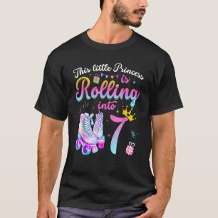 Camiseta Roller Skate 7 cumpleaños Chica de 7 años Fiesta