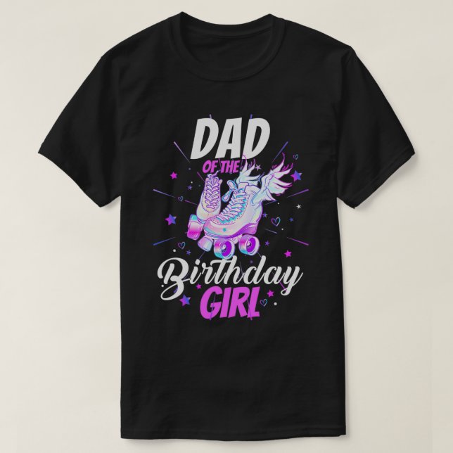 Camiseta Roller Skate Birthday Dad Funny Roller Skler Par (Diseño del anverso)