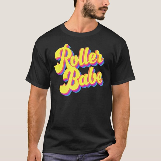 Camiseta Roller Skate Retro 70 Derby Skater Babe Roller Di (Anverso)