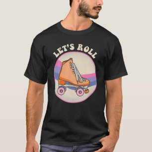 Camiseta Roller Skate Shoes 80 Retro Skating Sport Ride Le