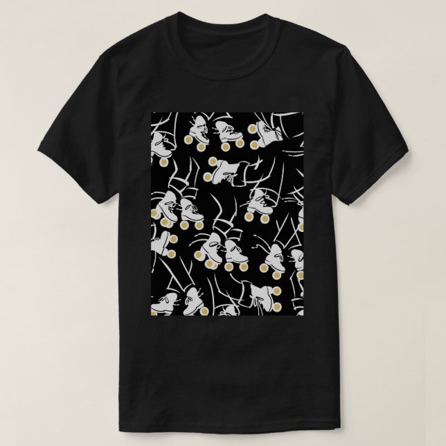 Camiseta Roller Skates Black White Gold (Diseño del anverso)
