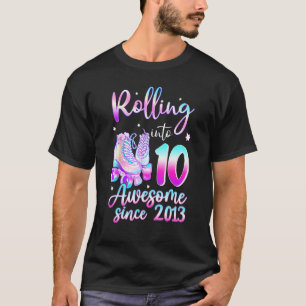 Camiseta Roller Skating 10th Birthday Rollin' en 10 Aweso