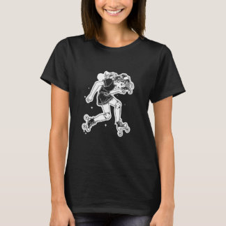 Camiseta Roller Skating Girl Cartoon Look for Girls