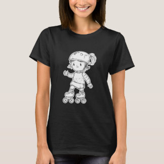 Camiseta Roller Skating Girl Cartoon Style for Girls
