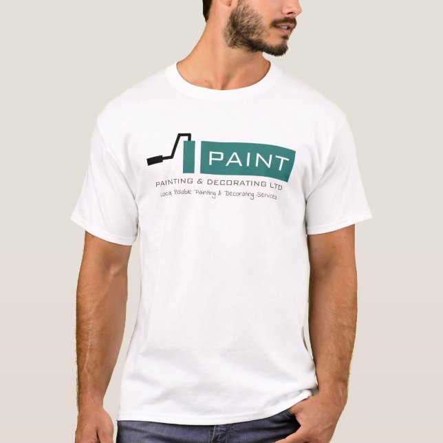 Camiseta Roller verde azulado de pintura, anuncio de pintad (Anverso)