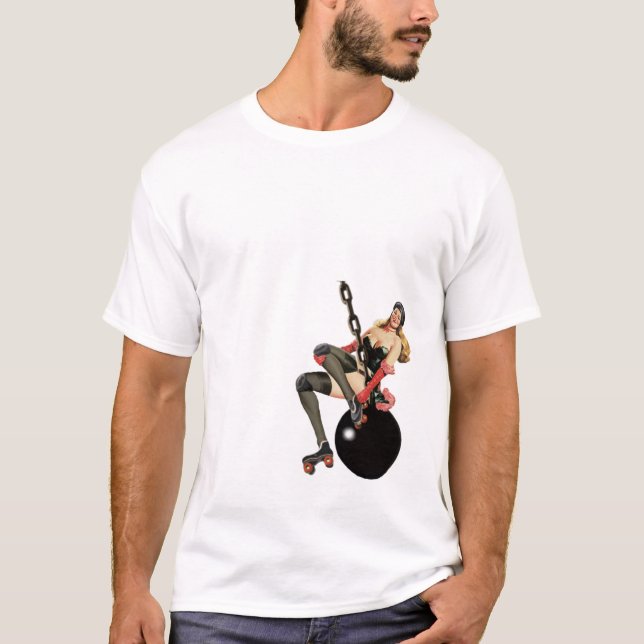 Camiseta Rollergirl en una bola arruinadora (Anverso)