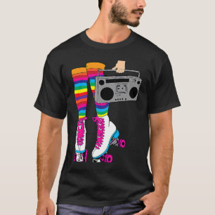 Camiseta Rollerskates 80's Roller Disco Skating Skate Chica