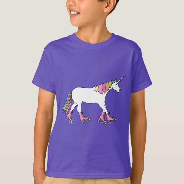 Camiseta Rollerskating del unicornio (Anverso)