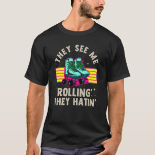 Camiseta Rollerskating Inline Skates Roller Fiesta Vinta de