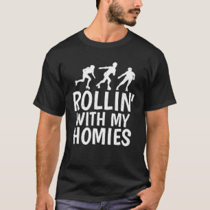 Camiseta Rollin con mis amigos de patinaje sobre patinaje s