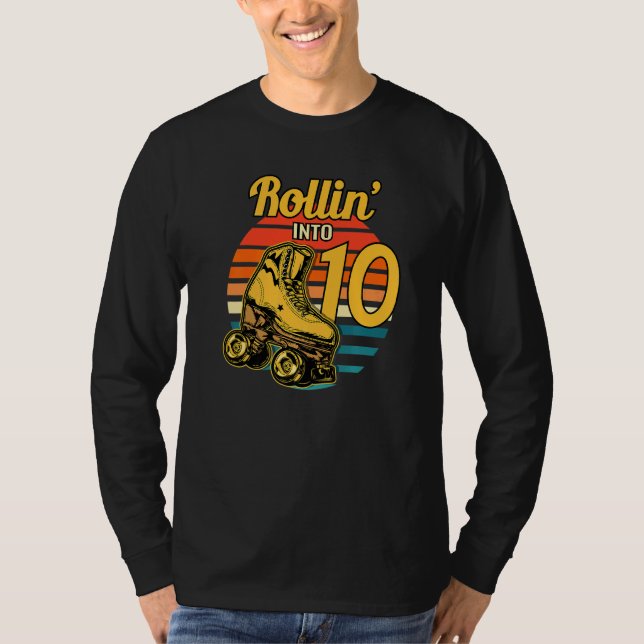Camiseta Rollin' en 10 Retro Roller 10 cumpleaños fiesta S (Anverso)