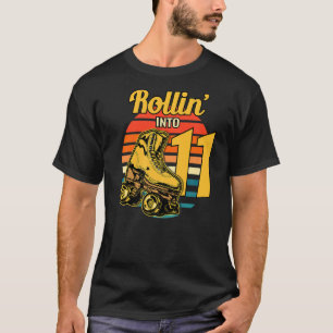 Camiseta Rollin' En 11 Retro Roller 11ª fiesta de cumpleaño
