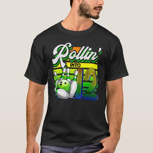 Camiseta Rollin' en 12 bolas retro 12º cumpleaños P (Anverso)