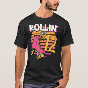 Camiseta Rollin' en 12 Roller Chica 12th Birthday Party Sk