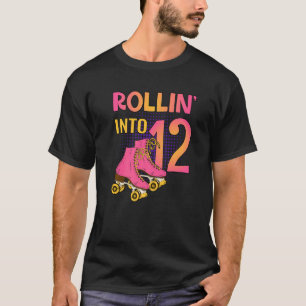 Camiseta Rollin' en 12 Roller Chica 12th Birthday Party Sk