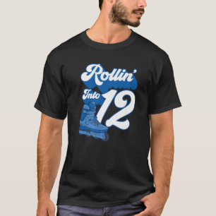 Camiseta Rollin' En 12 Roller Skating Birthday 12Th Boy Ki