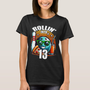 Camiseta Rollin en 13 Bowling Birthday Party 13th Birthda