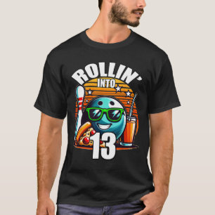 Camiseta Rollin en 13 Bowling Birthday Party 13th Birthda