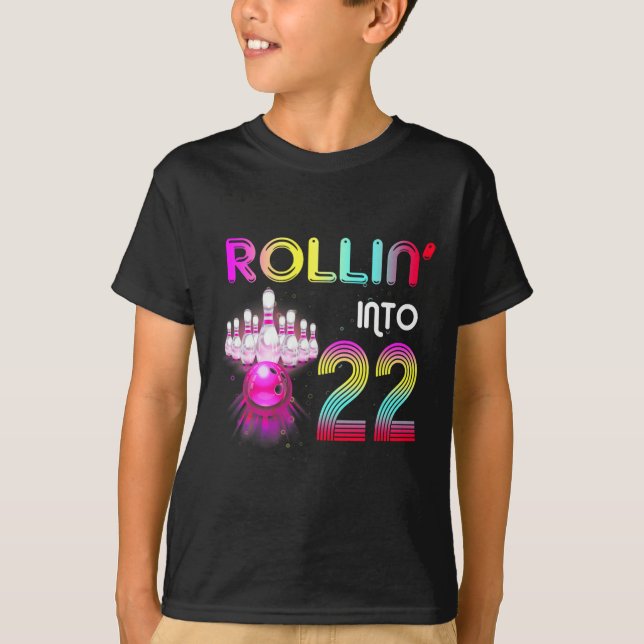Camiseta Rollin en 22 Bowling Birthday Party (Anverso)