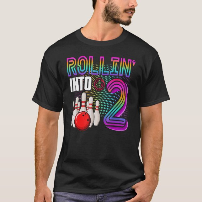 Camiseta Rollin en 2 años Bowling Chica de cumpleaños 2 (Anverso)