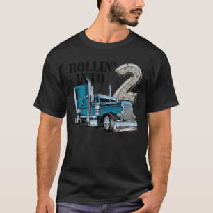 Camiseta Rollin en 2 Big Rig Semi Trailer Truck 2º nacimien