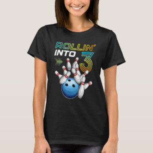 Camiseta Rollin en 3 Fiesta de cumpleaños de bolos retro 3B