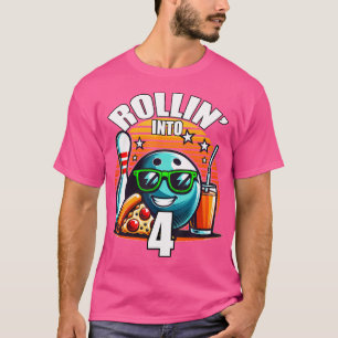 Camiseta Rollin En 4 Bolas Fiesta De Cumpleaños 4º Cumpleañ