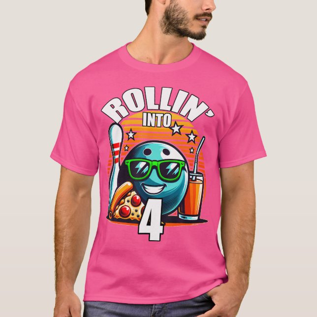 Camiseta Rollin En 4 Bolas Fiesta De Cumpleaños 4º Cumpleañ (Anverso)