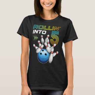 Camiseta Rollin en 5 Fiesta de Cumpleaños Retro Bola 5 Bir