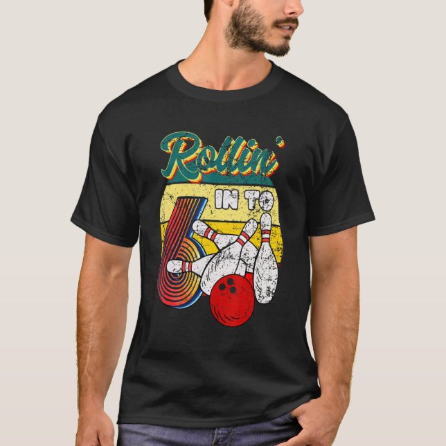 Camiseta Rollin en 6 Bowling Birthday Party 6º cumpleaños (Anverso)