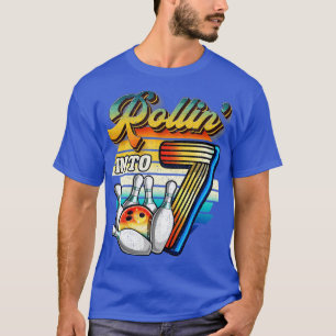 Camiseta Rollin en 7 Bowling Birthday Party 7º cumpleaños