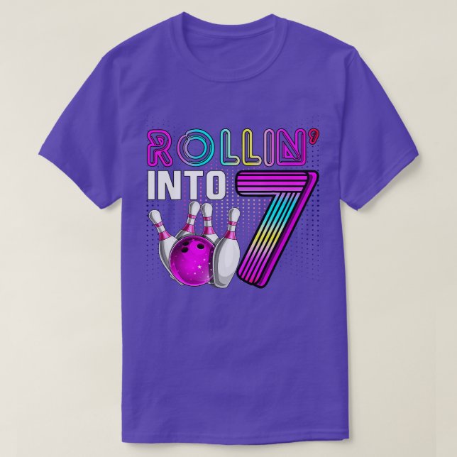 Camiseta Rollin en 7 Bowling Birthday Party 7º cumpleaños (Diseño del anverso)
