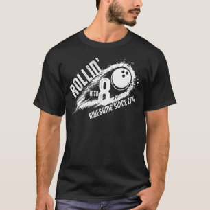 Camiseta Rollin en 8 Awesome 2014 Retro de fiesta de bolos